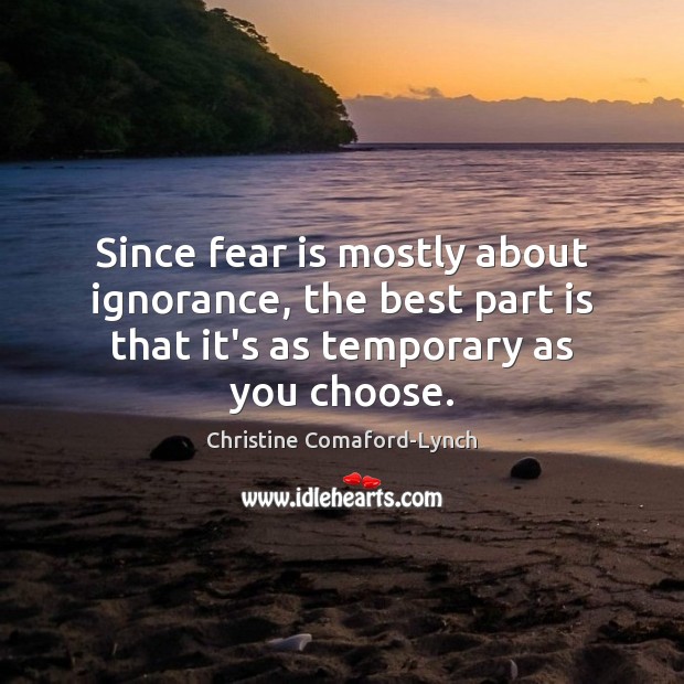 Since fear is mostly about ignorance, the best part is that it’s Christine Comaford-Lynch Picture Quote