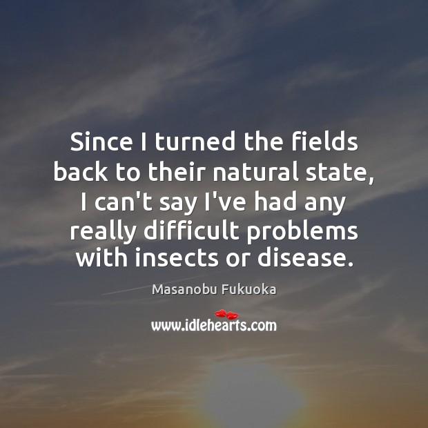 Since I turned the fields back to their natural state, I can’t Masanobu Fukuoka Picture Quote