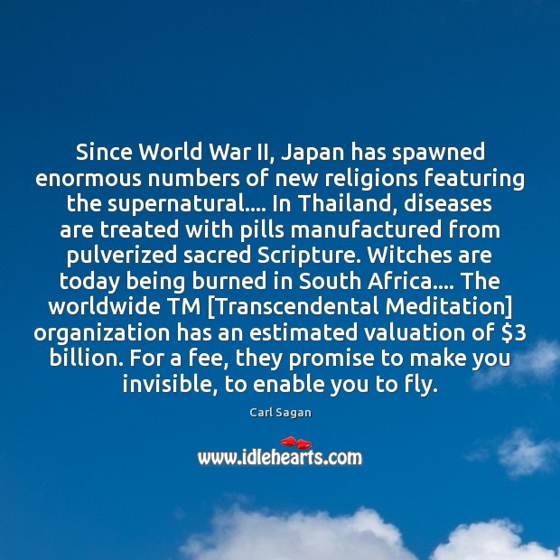 Since World War II, Japan has spawned enormous numbers of new religions Image