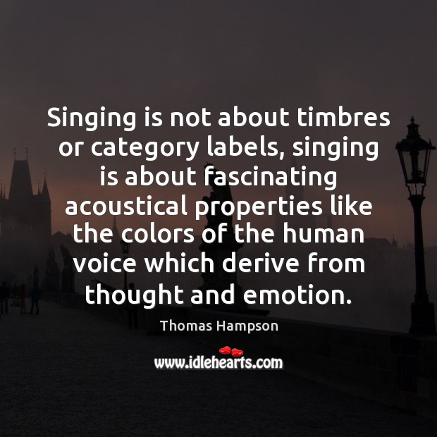 Singing is not about timbres or category labels, singing is about fascinating 