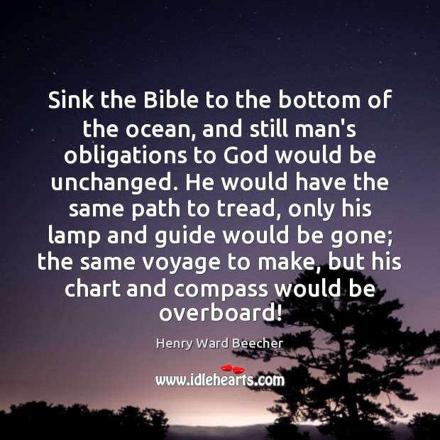 Sink the Bible to the bottom of the ocean, and still man’s Image