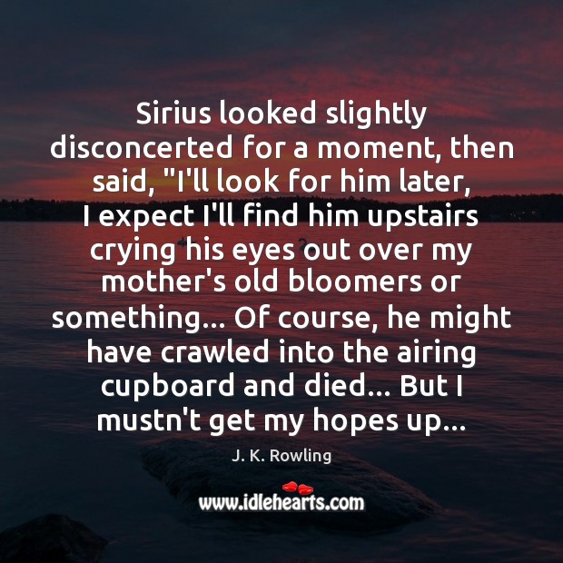 Sirius looked slightly disconcerted for a moment, then said, “I’ll look for Image
