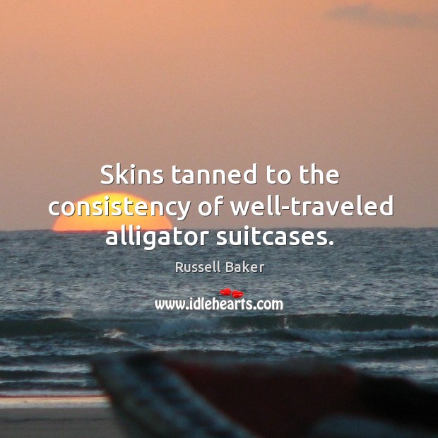 Skins tanned to the consistency of well-traveled alligator suitcases. Image