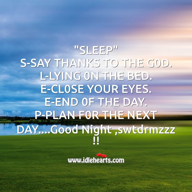 “sleep”   s-say thanks to the g0d. Good Night Quotes Image