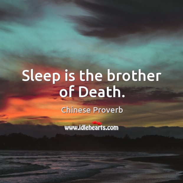 Sleep is the brother of death. Image