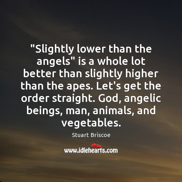 “Slightly lower than the angels” is a whole lot better than slightly Stuart Briscoe Picture Quote