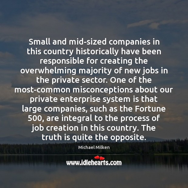 Small and mid-sized companies in this country historically have been responsible for Michael Milken Picture Quote