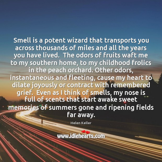 Smell is a potent wizard that transports you across thousands of miles Image