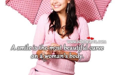 Smile is the most beautiful curve Smile Quotes Image