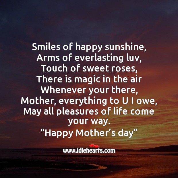 Smiles of happy sunshine Mother’s Day Messages Image