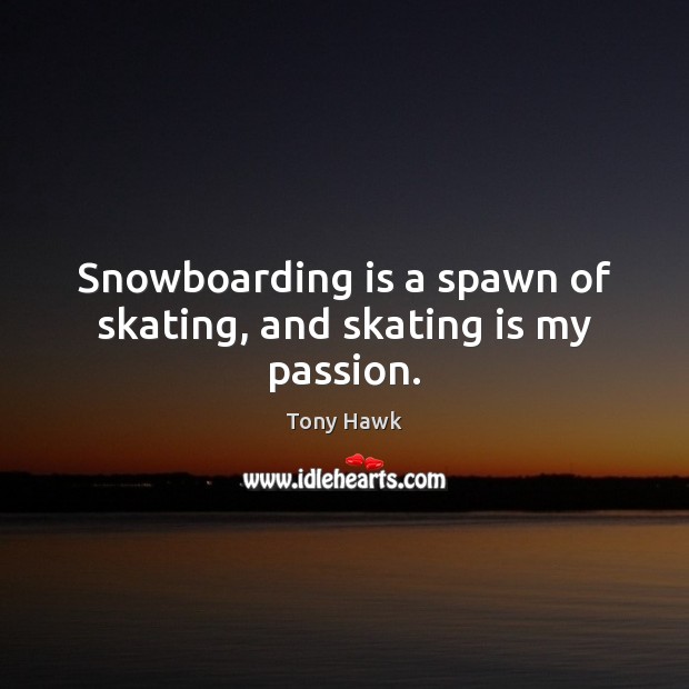 Snowboarding is a spawn of skating, and skating is my passion. 