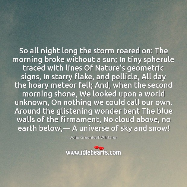 So all night long the storm roared on: The morning broke without Image