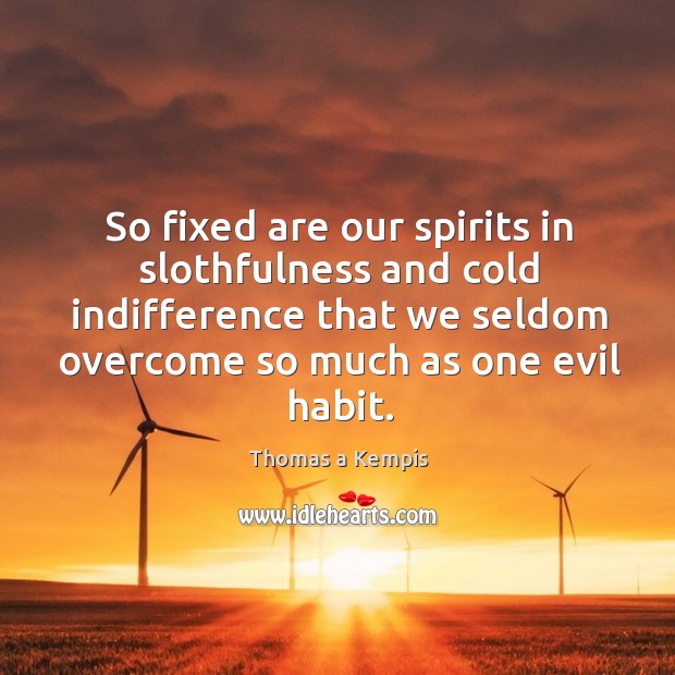 So fixed are our spirits in slothfulness and cold indifference that we Thomas a Kempis Picture Quote