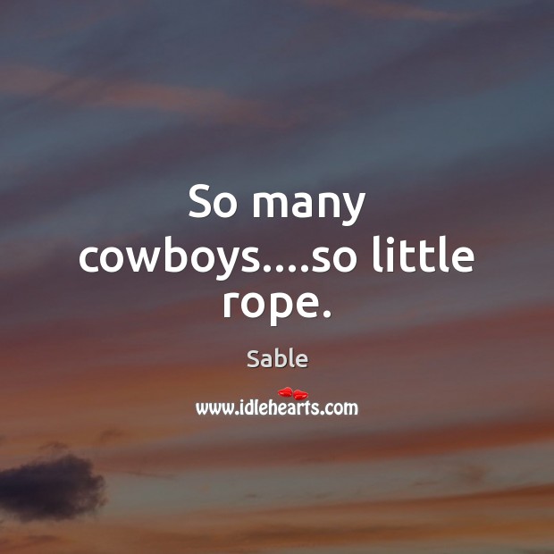 So many cowboys….so little rope. Image