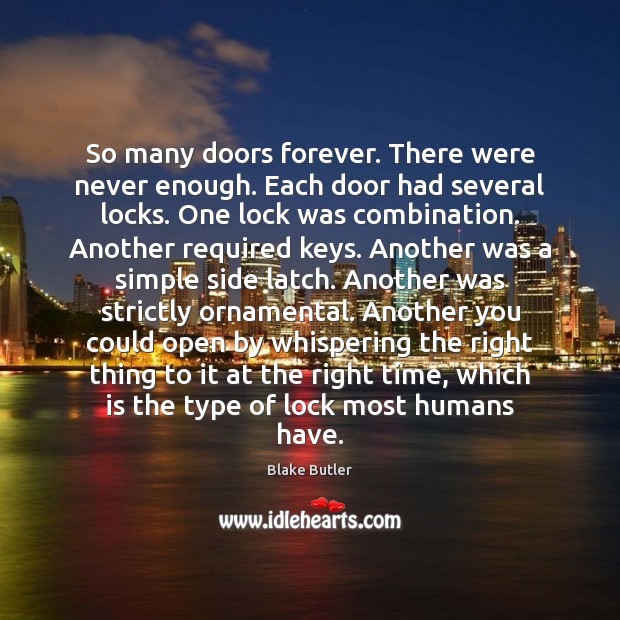 So many doors forever. There were never enough. Each door had several Image