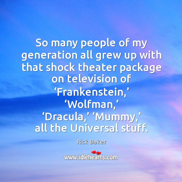 So many people of my generation all grew up with that shock theater package on Image