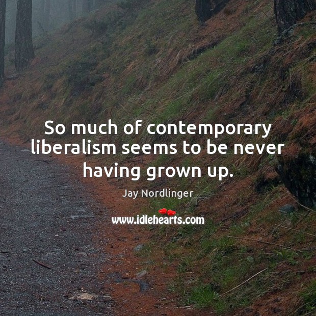 So much of contemporary liberalism seems to be never having grown up. Image
