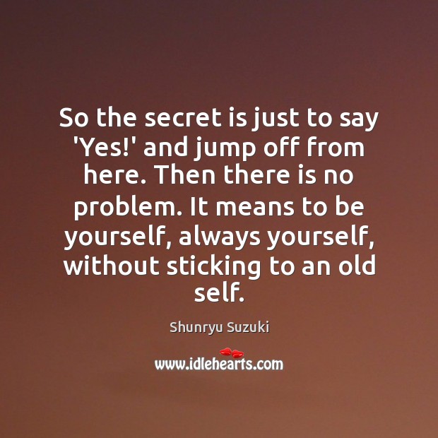 So the secret is just to say ‘Yes!’ and jump off Shunryu Suzuki Picture Quote