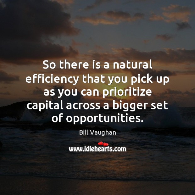 So there is a natural efficiency that you pick up as you Bill Vaughan Picture Quote