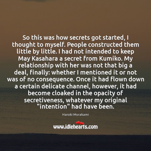 So this was how secrets got started, I thought to myself. People Image