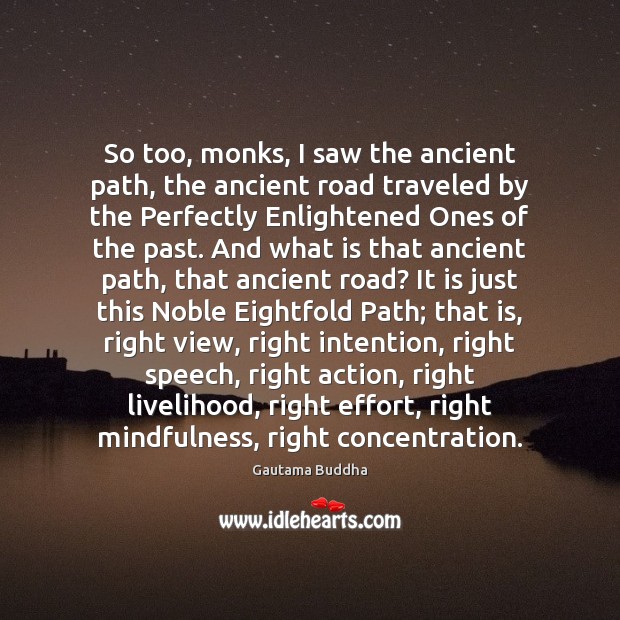 So too, monks, I saw the ancient path, the ancient road traveled Image