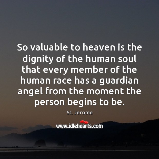 So valuable to heaven is the dignity of the human soul that St. Jerome Picture Quote