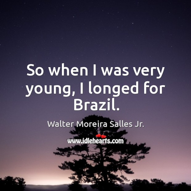 So when I was very young, I longed for brazil. Walter Moreira Salles Jr. Picture Quote