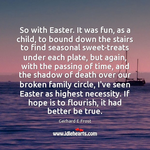 So with Easter. It was fun, as a child, to bound down Easter Quotes Image