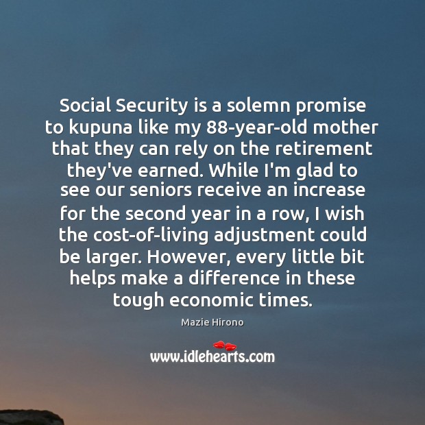 Social Security is a solemn promise to kupuna like my 88-year-old mother Image