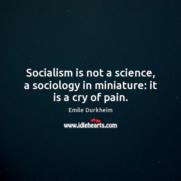 Socialism is not a science, a sociology in miniature: it is a cry of pain. Image