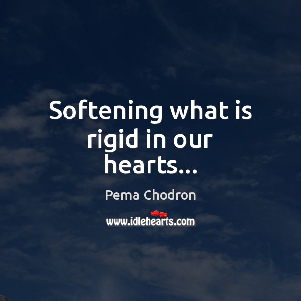 Softening what is rigid in our hearts… Pema Chodron Picture Quote