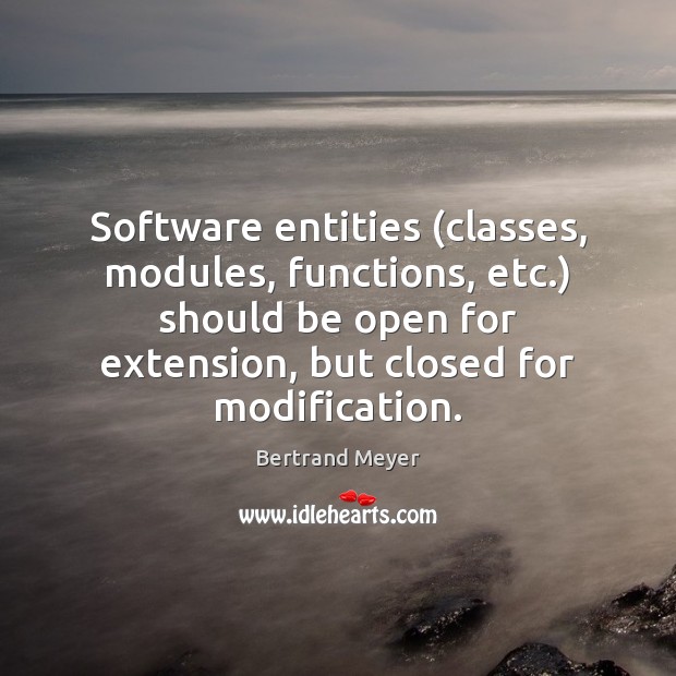 Software entities (classes, modules, functions, etc.) should be open for extension, but Image