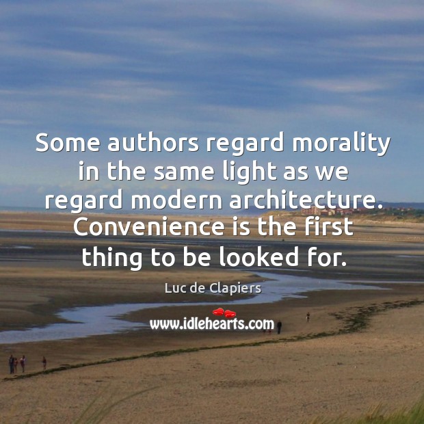 Some authors regard morality in the same light as we regard modern Image