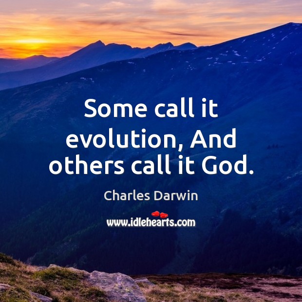 Some call it evolution, And others call it God. Image