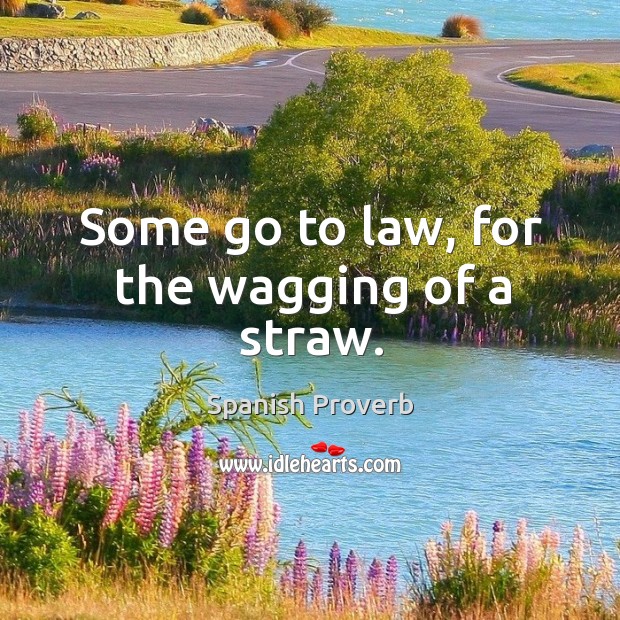 Some go to law, for the wagging of a straw. Image