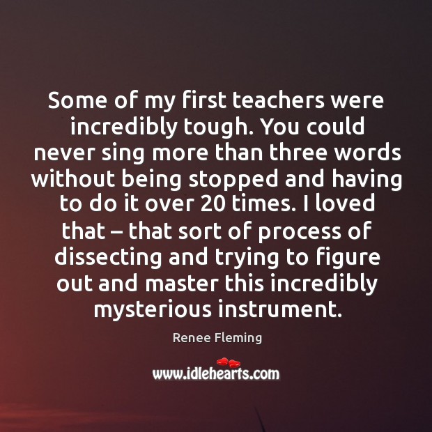 Some of my first teachers were incredibly tough. Image