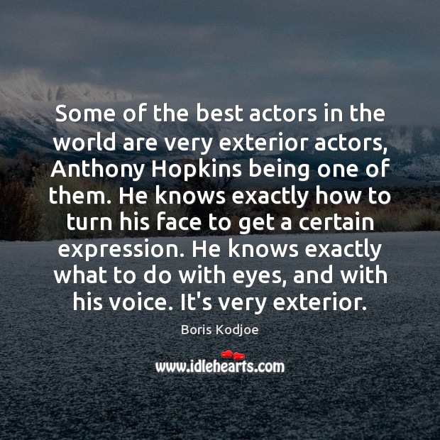 Some of the best actors in the world are very exterior actors, Boris Kodjoe Picture Quote