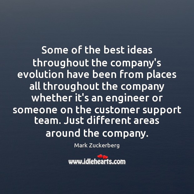 Some of the best ideas throughout the company’s evolution have been from Mark Zuckerberg Picture Quote