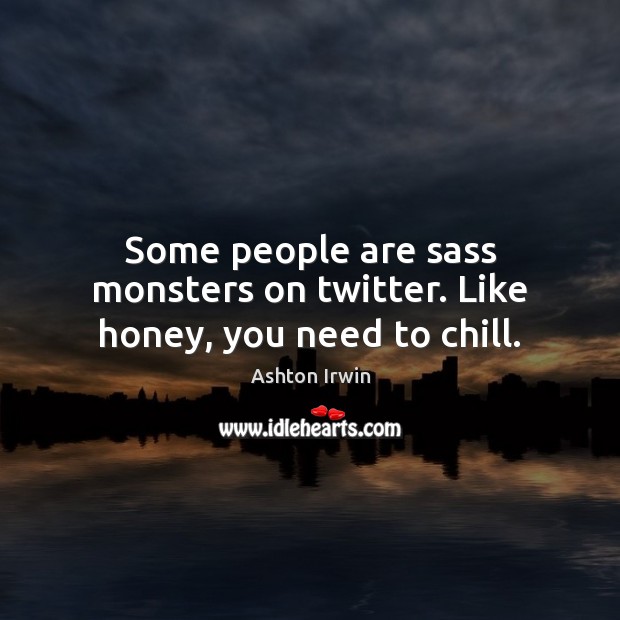 Some people are sass monsters on twitter. Like honey, you need to chill. Ashton Irwin Picture Quote