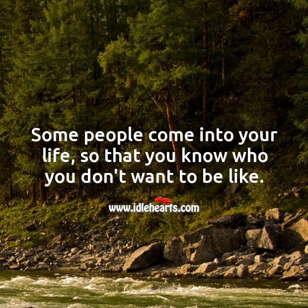 Some people come into your life, so that you know who you don’t want to be like. Image