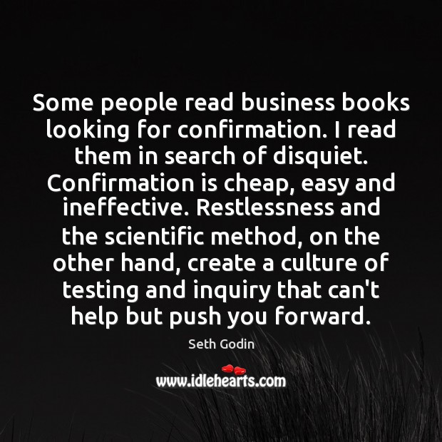 Some people read business books looking for confirmation. I read them in Image