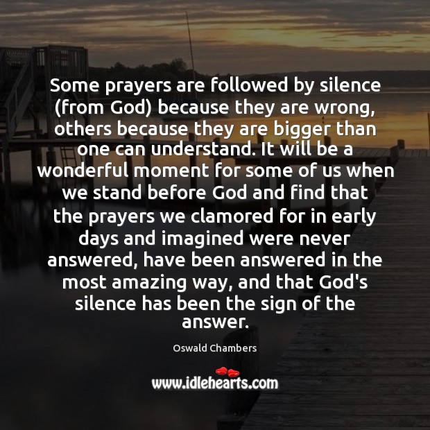 Some prayers are followed by silence (from God) because they are wrong, Image