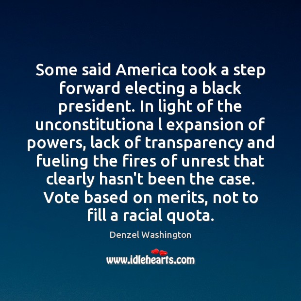 Some said America took a step forward electing a black president. In Image