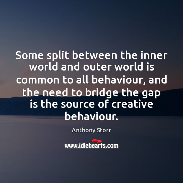 Some split between the inner world and outer world is common to Anthony Storr Picture Quote