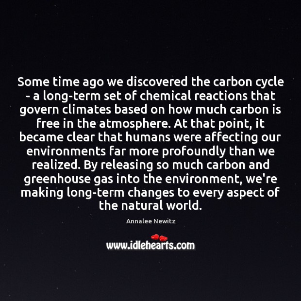 Some time ago we discovered the carbon cycle – a long-term set Image