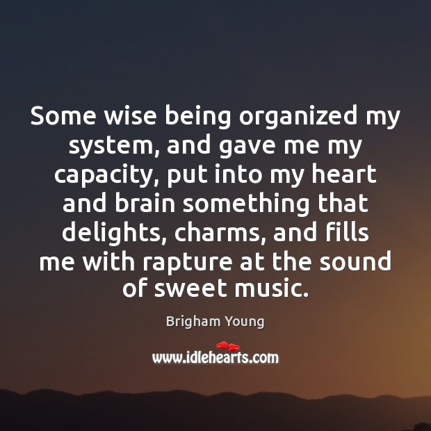 Some wise being organized my system, and gave me my capacity, put Image
