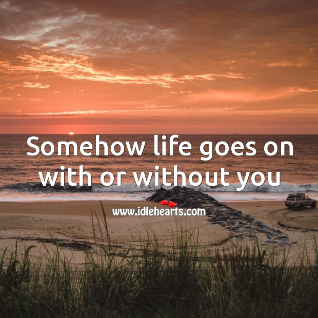 Somehow Life Goes On With Or Without You