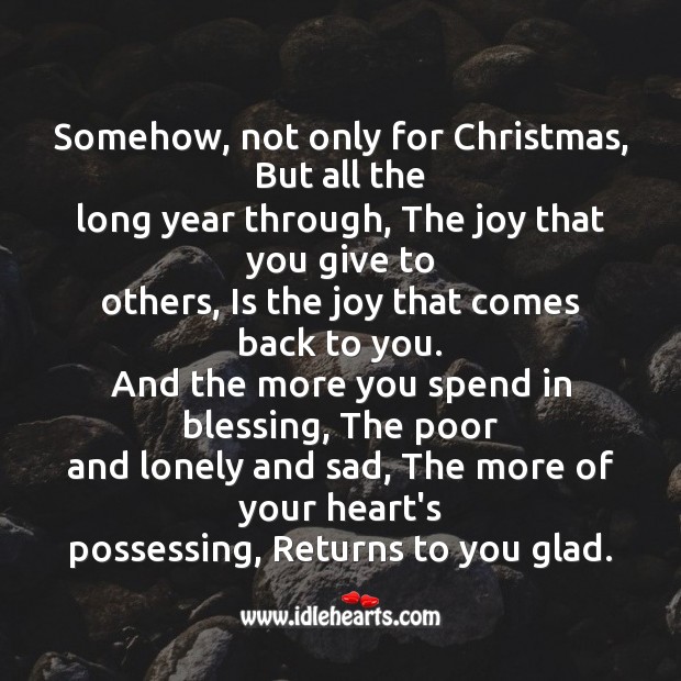 Somehow, not only for christmas Christmas Quotes Image