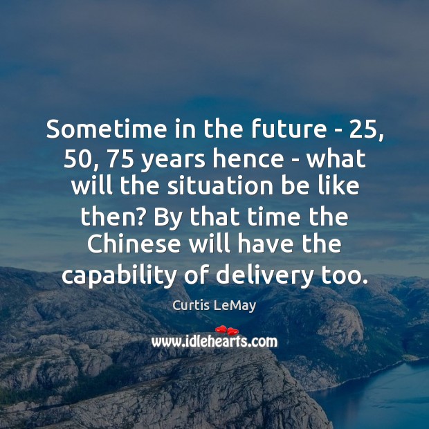Sometime in the future – 25, 50, 75 years hence – what will the situation Future Quotes Image
