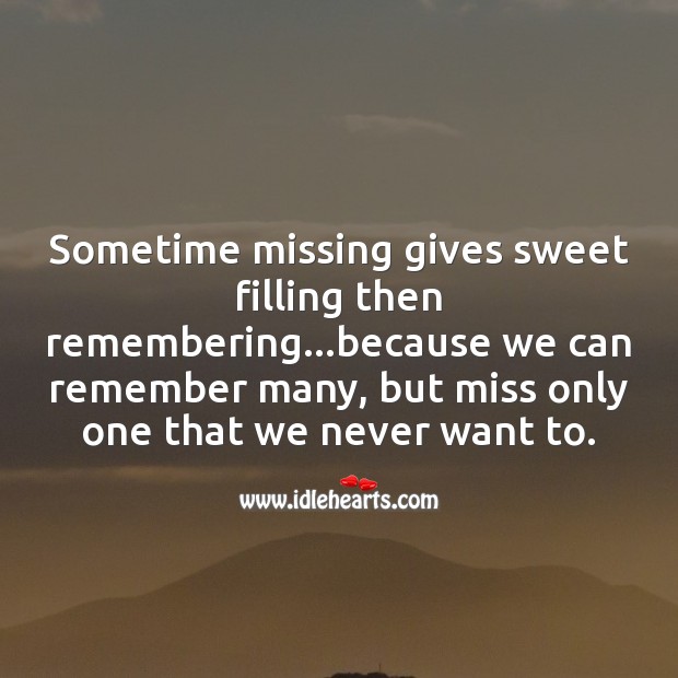 Sometime missing gives sweet filling Image